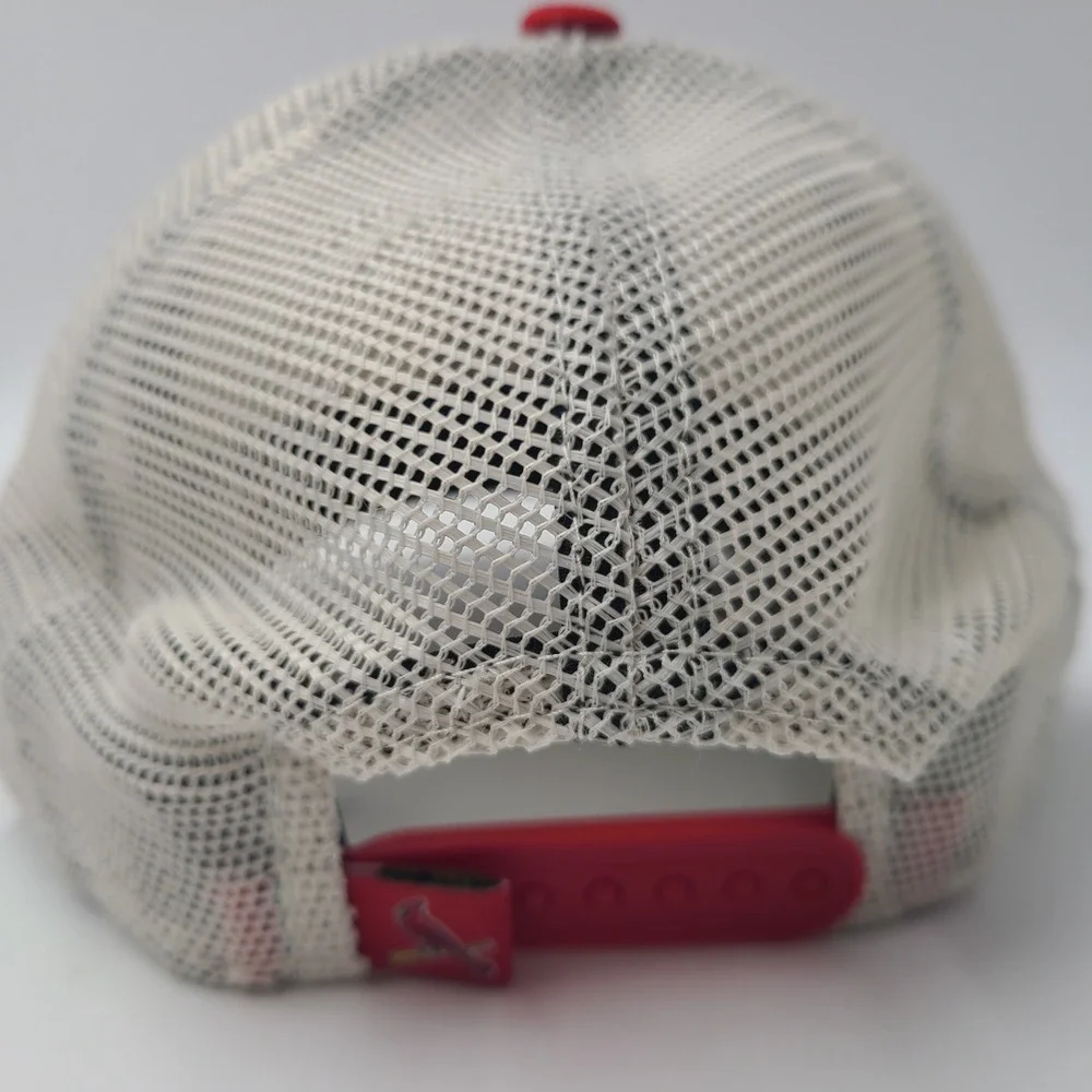 Women St Louis Cardinals Hat Snapback Trucker Mesh New Era 9Forty Cream Red MLB